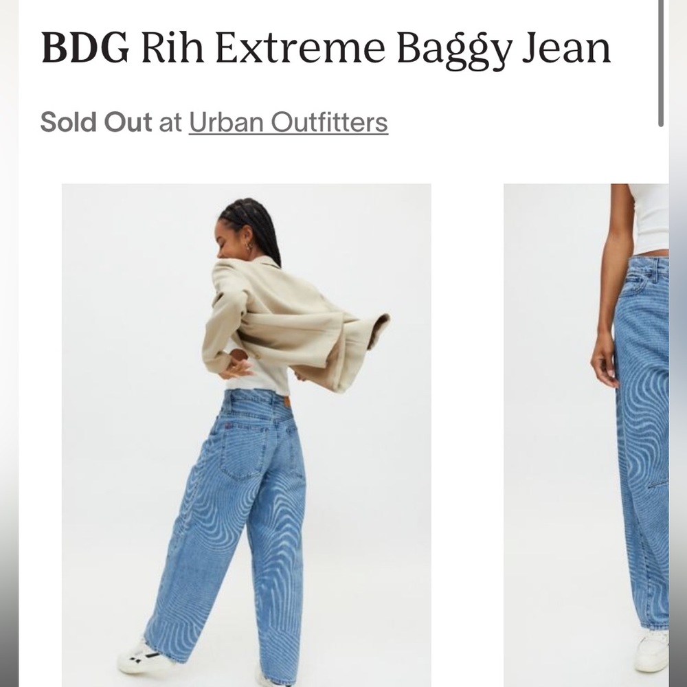BDG Rih Extreme Baggy Jean (with swirl design denim)